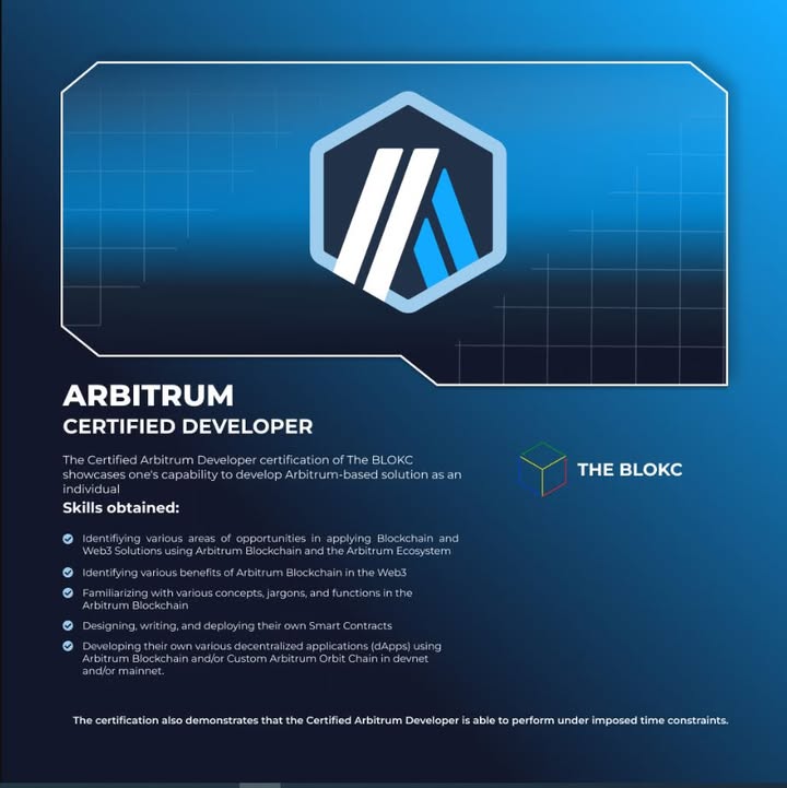 25 Developers Earn BLOKC Arbitrum Certification