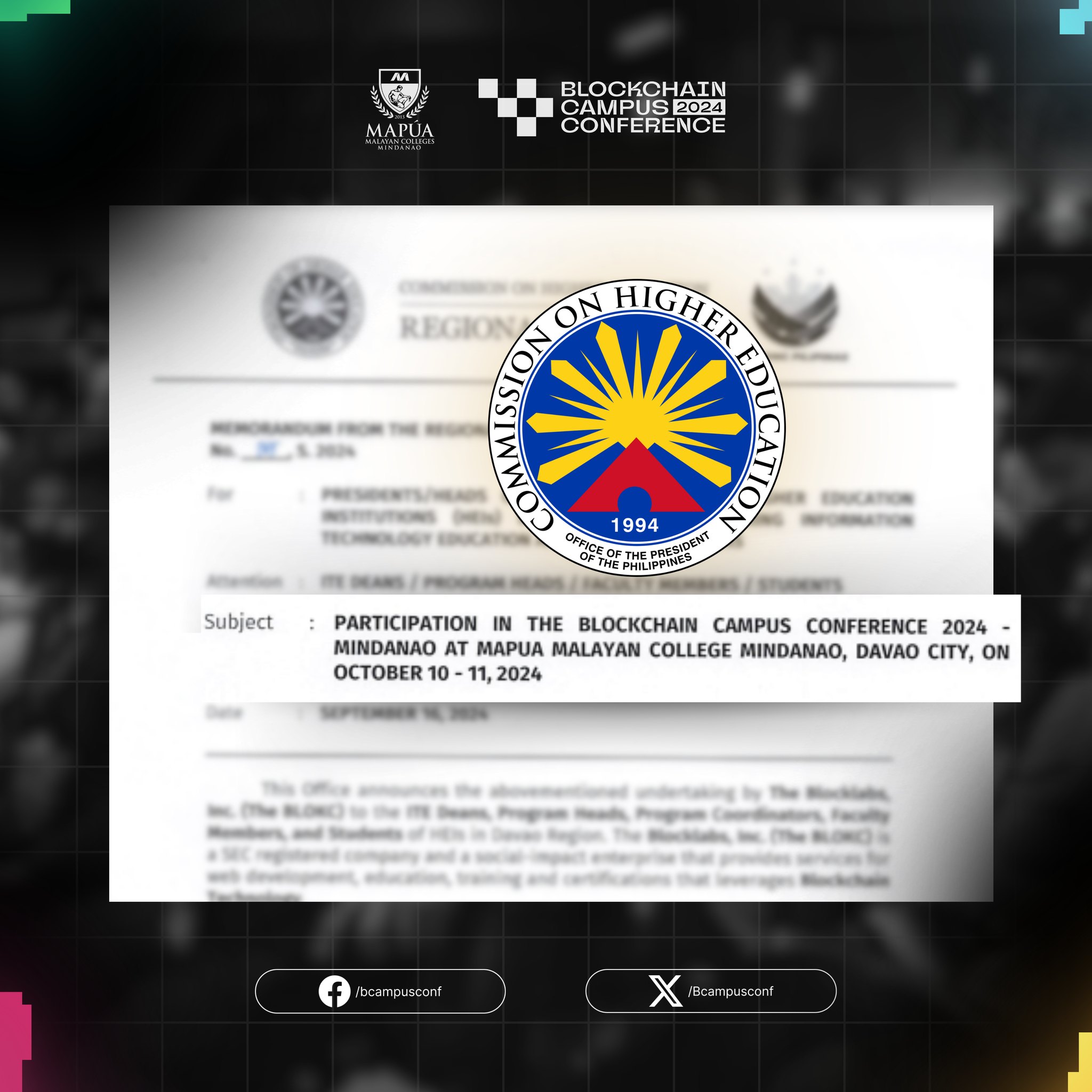 Blockchain Campus Conference 2024 Endorsed by CHED RO XI
